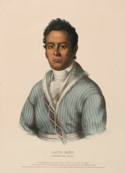 David Vann, a Cherokee Chief, from History of the Indian Tribes of North America by Charles Bird King