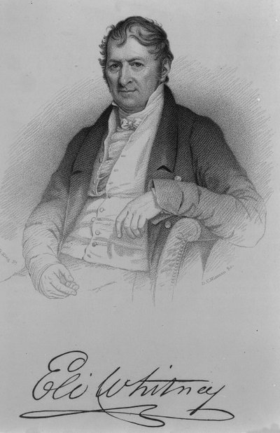 Eli Whitney, engraved by D.C Hinman, 1846 by Charles Bird King
