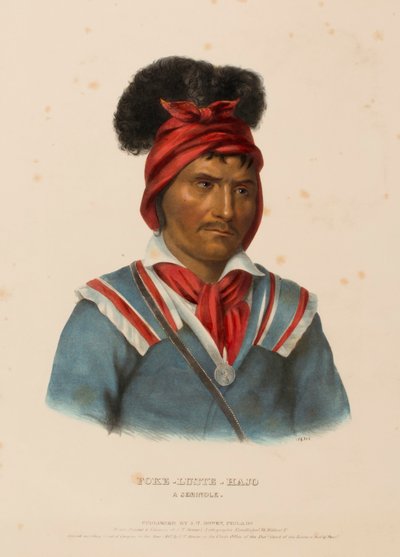 Foke-Luste-Hajo, a Seminole, from History of the Indian Tribes of North America by Charles Bird King