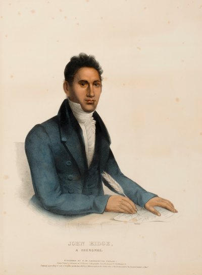 John Ridge, A Cherokee, from History of the Indian Tribes of North America by Charles Bird King