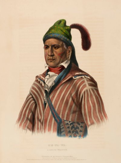 ME-NA-WA. A CREEK WARRIOR, from History of the Indian Tribes of North America by Charles Bird King
