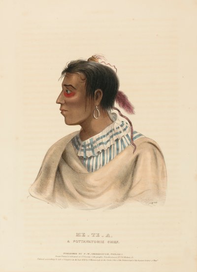 Me-Te-A, a Pottawatomie Chief, from History of the Indian Tribes of North America by Charles Bird King
