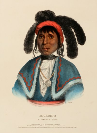 Micanopy, a Seminole Chief, from History of the Indian Tribes of North America by Charles Bird King