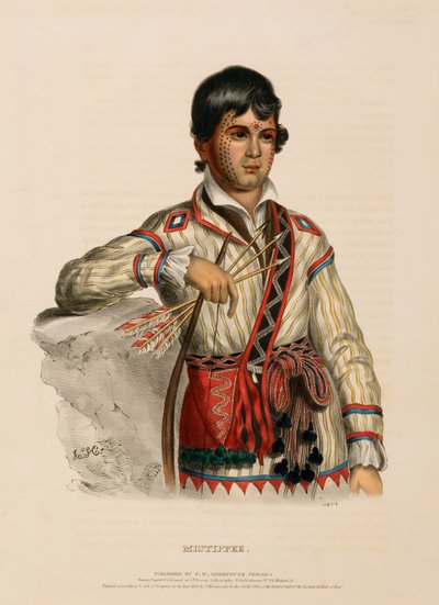 Mistippee, from History of the Indian Tribes of North America by Charles Bird King