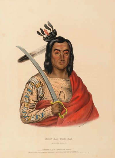 Mon-ka-ush-ka, a Sioux Chief, from History of the Indian Tribes of North America by Charles Bird King