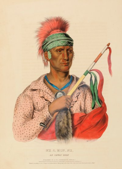 NE-O-MON-NE, an Ioway Chief, from History of the Indian Tribes of North America by Charles Bird King