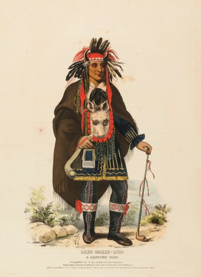 OKEE-MAKEE-QUID, A CHIPPEWAY CHIEF, from History of the Indian Tribes of North America by Charles Bird King