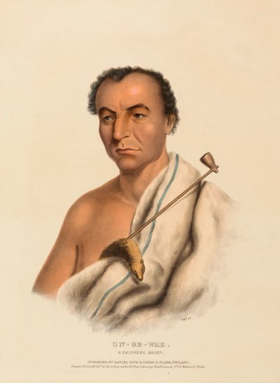 ON-GE-WAE. A CHIPPEWA CHIEF, from History of the Indian Tribes of North America by Charles Bird King