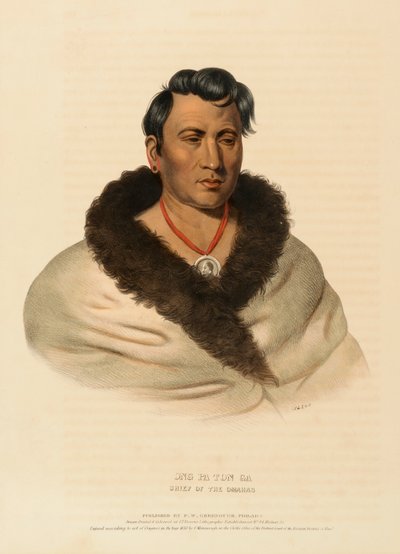 ONG PA TON GA. CHIEF OF THE OMAHAS, from History of the Indian Tribes of North America by Charles Bird King