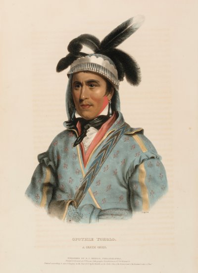 Opothle Yoholo, a Creek Chief, from History of the Indian Tribes of North America by Charles Bird King