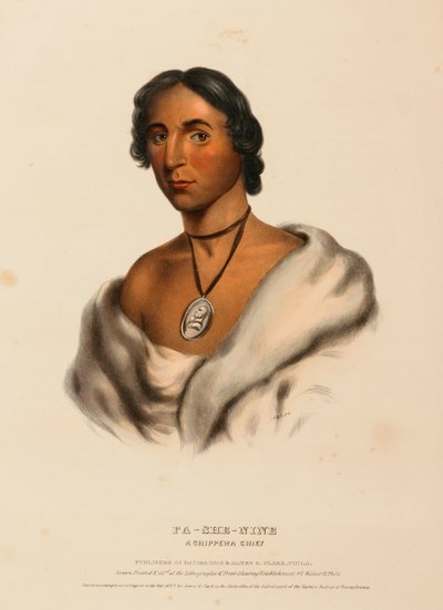 PA-SHE-NINE. A Chippewa Chief, from History of the Indian Tribes of North America by Charles Bird King