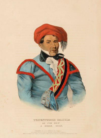 TUSTENNUGGEE EMATHLA, from History of the Indian Tribes of North America by Charles Bird King