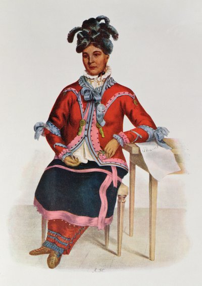 Tshusik, a Chippeway Woman, 1827, illustration from 