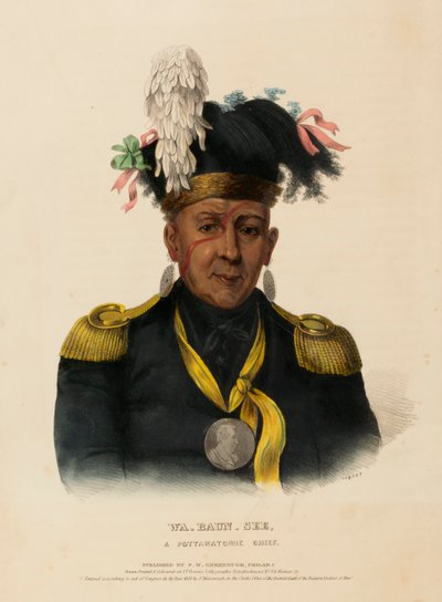 Wa-Baun-See, a Pottawatomie Chief, from History of the Indian Tribes of North America by Charles Bird King