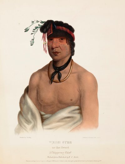 Wesh-Cubb, a Chippeway Chief, from History of the Indian Tribes of North America by Charles Bird King