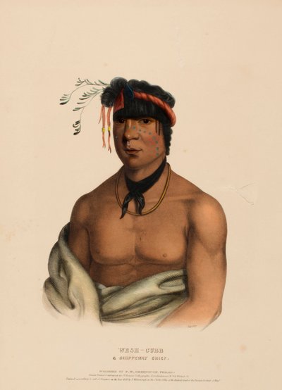 Wesh-Cubb, a Chippeway Chief, from History of the Indian Tribes of North America by Charles Bird King