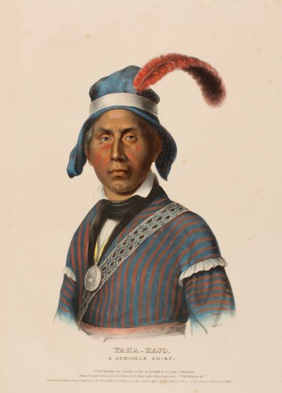 YAHA-HAJO, a Seminole Chief, from History of the Indian Tribes of North America by Charles Bird King