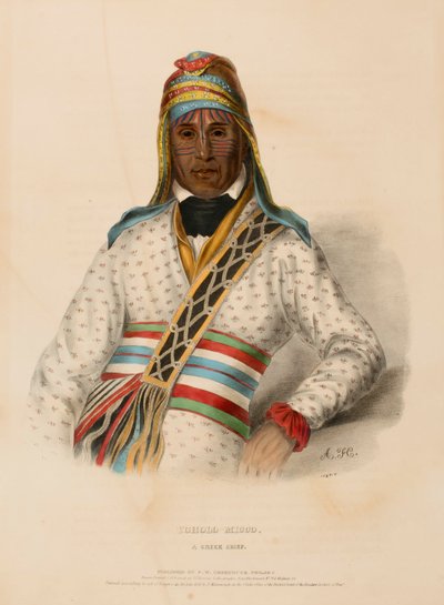 Yoholo-Micco, a Creek Chief, from History of the Indian Tribes of North America by Charles Bird King