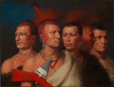 Young Omahaw, War Eagle, Little Missouri, and Pawnees, 1821 by Charles Bird King