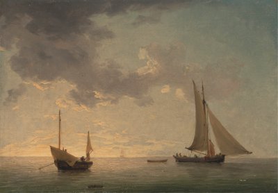 A Lugger and a Smack in Light Airs by Charles Brooking