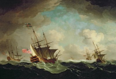 A Squadron Going to Windward by Charles Brooking