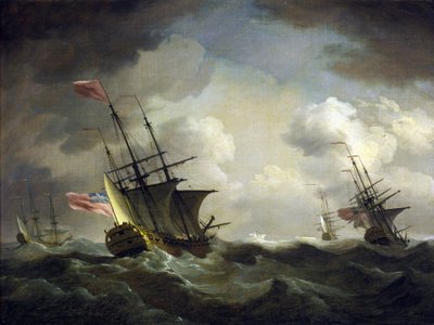 British squadron caught in the wind by Charles Brooking