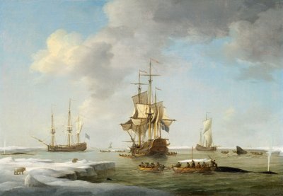 Greenland Fishery: English Whalers in the Ice, c.1750 by Charles Brooking
