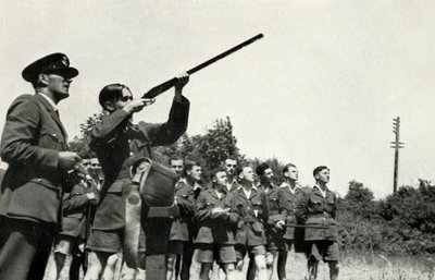 RAF personnel learning to fire guns during the Second World War by Charles Brown