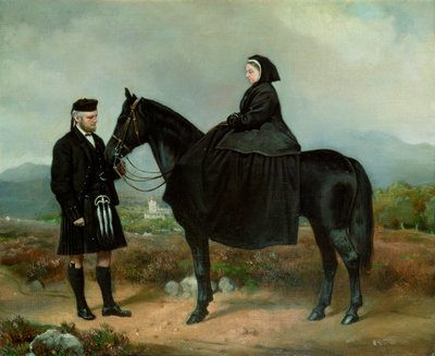 Queen Victoria on Horseback with John Brown by Charles Burton