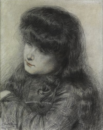 A Girl Leaning over a Chair by Charles Burton Barber