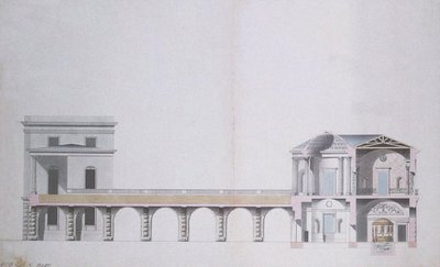 Cross-Section of the Agate Pavilion and Hanging Garden at Tsarskoye Selo, c.1780 by Charles Cameron