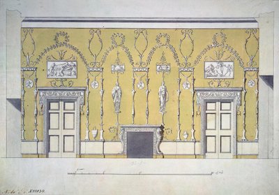 Design of the Green Dining Room, Great Palace in Tsarskoye Selo, Early 1780s by Charles Cameron