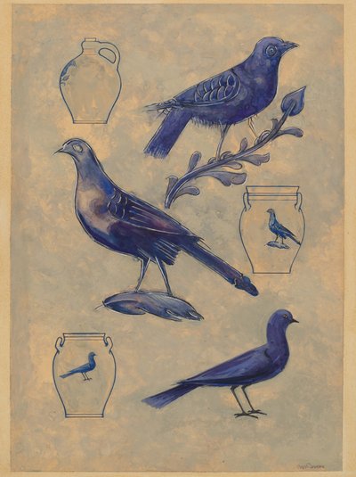Bird Decorations for Stoneware by Charles Caseau