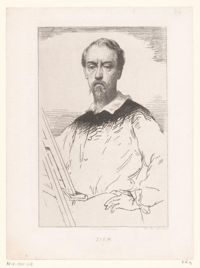 Portrait of Félix François Georges Philibert Ziem (Eaux-Fortes et Lithographies) by Charles Chaplin