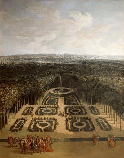Promenade of Louis XIV in the Gardens of the Grand Trianon by Charles Chastelain