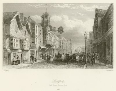 Guildford, High Street, looking East, 1840 by Charles Claude Pyne