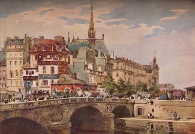 Paris from the Pont St Michel by Charles Claude Pyne
