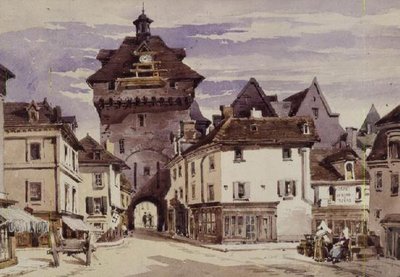 Street Scene in Loches, France by Charles Claude Pyne