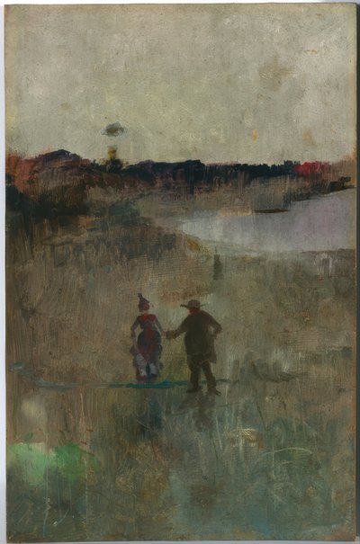 (Landscape with Two Small Figures, Richmond, NSW) by Charles Edward Conder
