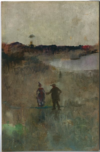 Landscape with Two Small Figures, Richmond, NSW by Charles Edward Conder