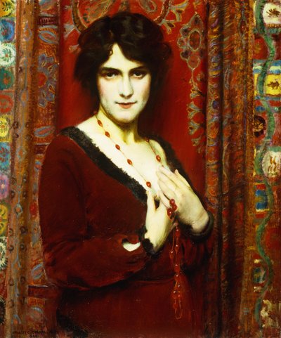 The Cornelian Necklace (Portrait of Miss R) by Charles Courtney Curran