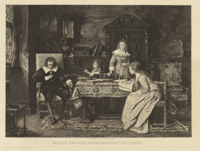 Milton Dictating Paradise Lost to His Daughter by Charles Courtry