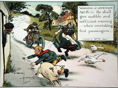 Warning of Approach. Art. IV.(5) He Shall Give Audible and Sufficient Warning...When Overtaking Foot Passengers by Charles Crombie