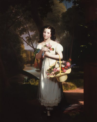 Little Girl with Flowers Amelia Palmer by Charles Cromwell Ingham