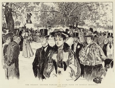 The Season, Church Parade in Hyde Park on Sunday Morning by Charles Dana Gibson