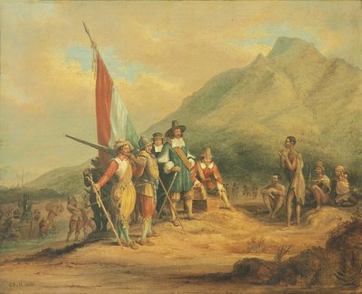 The Arrival of Jan van Riebeeck and His Men at the Cape of Good Hope in April 1652 by Charles Davidson Bell