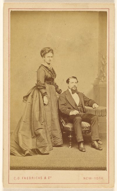 Unidentified Couple: Woman Standing, Man with Vandyke Beard Seated by Charles DeForest Fredricks