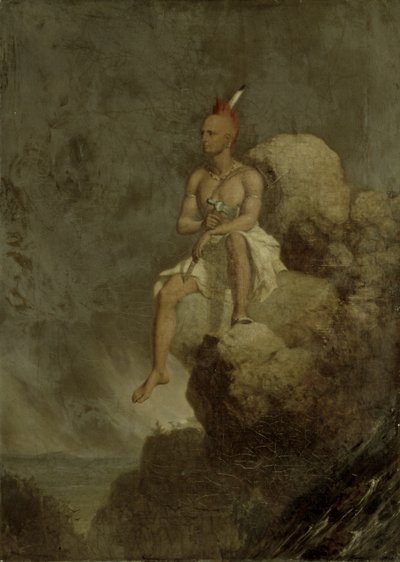 Indian Warrior on the Edge of a Precipice by Charles Deas