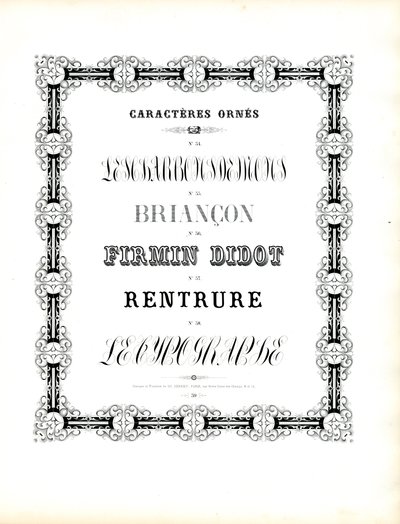 Decorative Typefaces with Modular Ornamental Frame by Charles Derriey