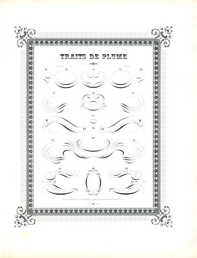 Large-Format Calligraphic Pen Flourishes by Charles Derriey
